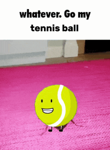 a picture of a tennis ball with a face on it