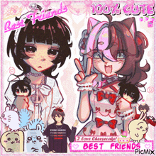 a drawing of a girl and a boy with the words best friends