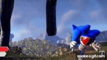 a screenshot of sonic the hedgehog in a video game with the words make a gif.com at the bottom