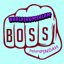 a fist that has the word boss written on it