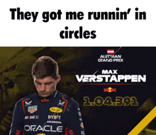 a poster for the austrian grand prix with a man in a racing suit