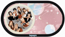a picture of a group of girls with the word heysaym on it