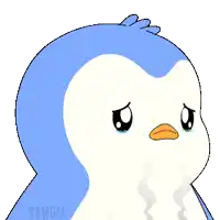 a penguin is sitting at a table with a bowl of food in front of it
