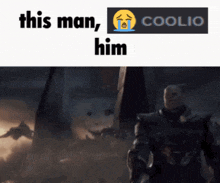 a picture of a man with the words this man him