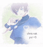 chris rak yui < 3 written on a black background