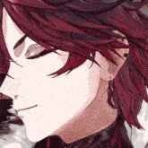 a close up of a cartoon character with red hair