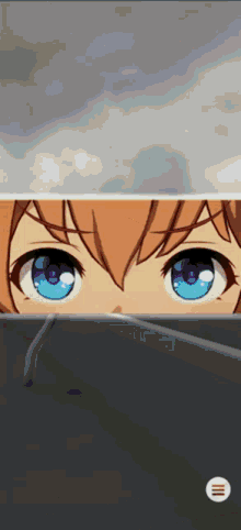 a close up of a girl 's eyes with a circle in the corner that says ' ii '