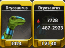 a picture of a dryosaurus and a picture of a lvl40 dryosaurus