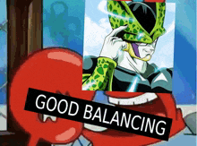 a picture of a cartoon character with the words good balancing