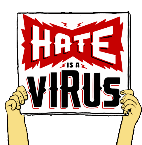 Hate Is A Virus Stop The Hate Sticker - Hate Is A Virus Stop The Hate Asian Community Stickers