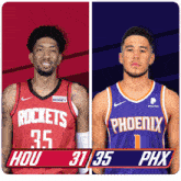 Houston Rockets (31) Vs. Phoenix Suns (35) First-second Period Break GIF - Nba Basketball Nba 2021 GIFs