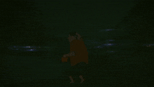 a cartoon of a person holding a flashlight in a dark room