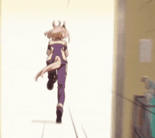 a cartoon character is jumping out of a window