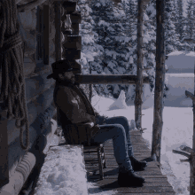 Sitting On The Porch Land GIF