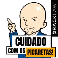 a cartoon of a bald man holding a sign that says cuidado