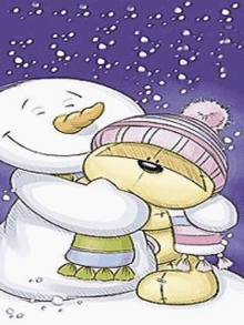 Fuzzy Moon Snowman GIF - Fuzzy Moon Snowman Hug GIFs