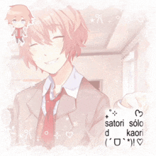 a picture of a boy with the name satori solo d kaori on it