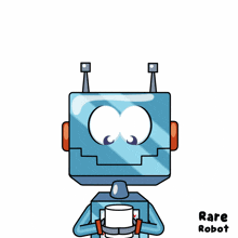 a cartoon robot has a good morning sign above it