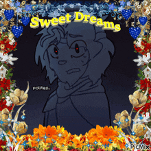 a picture of a boy with the words sweet dreams