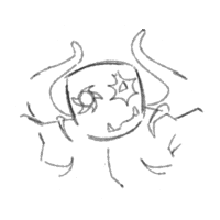a drawing of a spider with a star on its face
