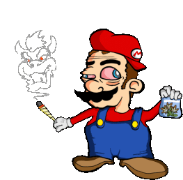Mario Stoned Sticker - Mario Stoned Stickers