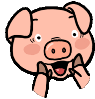 Pig Cochon Sticker - Pig Cochon Excited Stickers