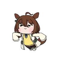 a cartoon of a girl with brown hair and ears