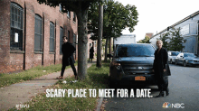Scary Place To Meet For A Date Amanda Rollins GIF - Scary Place To Meet For A Date Amanda Rollins Joe Velasco GIFs