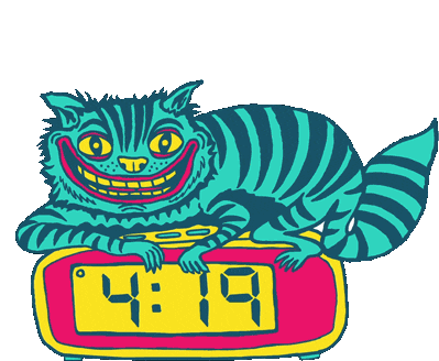 420 Cat Clock Sticker
