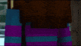 a girl in a purple and blue sweater is standing in the snow in a video game .
