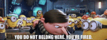 Minions The Rise Of Gru You Do Not Belong Here GIF - Minions The Rise Of Gru You Do Not Belong Here Youre Fired GIFs