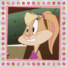 a picture of lola bunny with a pink frame