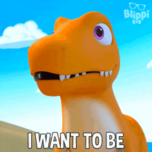 I Want To Be Something Curious Tina The T-rex GIF - I Want To Be Something Curious Tina The T-rex Blippi Wonders - Educational Cartoons For Kids GIFs