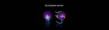 a pixel art of a man and a woman with the words illy r / capow server below them