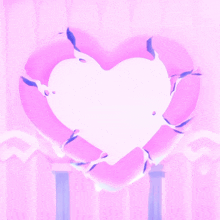 a pink heart with a white center is surrounded by white lines