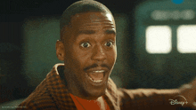 a man with a surprised look on his face with the words i could behind him