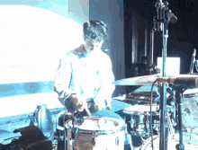 Wallows Dylan Minnette GIF - Wallows Dylan Minnette Drumming GIFs