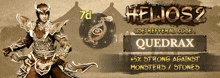 a poster for helios 2 shows a man in armor