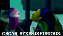 oscar sykes is furious in a cartoon scene with two animals