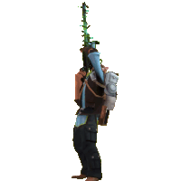 a cartoon character with a rocket launcher on his back is dancing