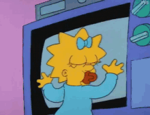 Maggie Loves Tv GIF - Maggie Simpsons Television GIFs