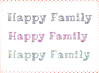 a greeting card that says happy family happy family and happy family