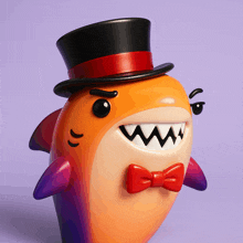 a shark with a top hat and bow tie
