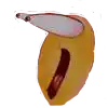 a close up of a banana with a hole in it .