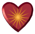 a red heart with a yellow star in the middle