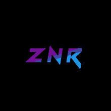 a black background with the word znr in a rainbow of colors