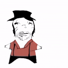 a black and white drawing of a person with their mouth open