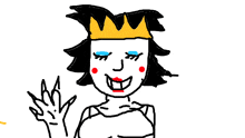 a drawing of a woman wearing a crown
