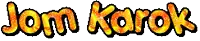the word jom karok is written in flames