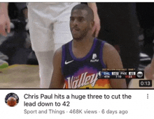 chris paul hits a huge three to cut the lead down to 42 in the 4th quarter